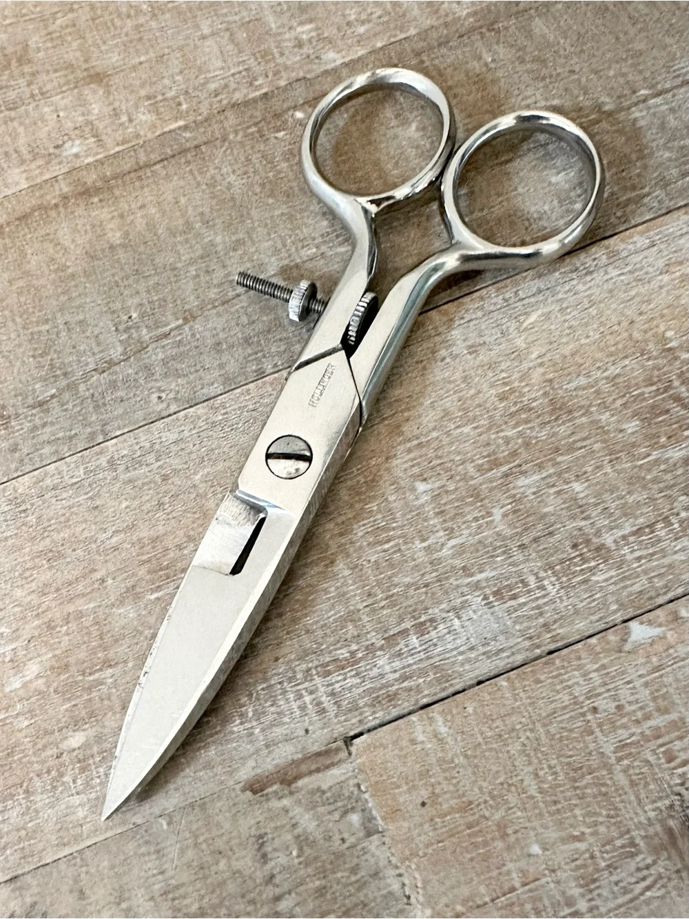 Vintage Silver Stainless Steel Buttonhole Scissors Highly Specialized Rollinger